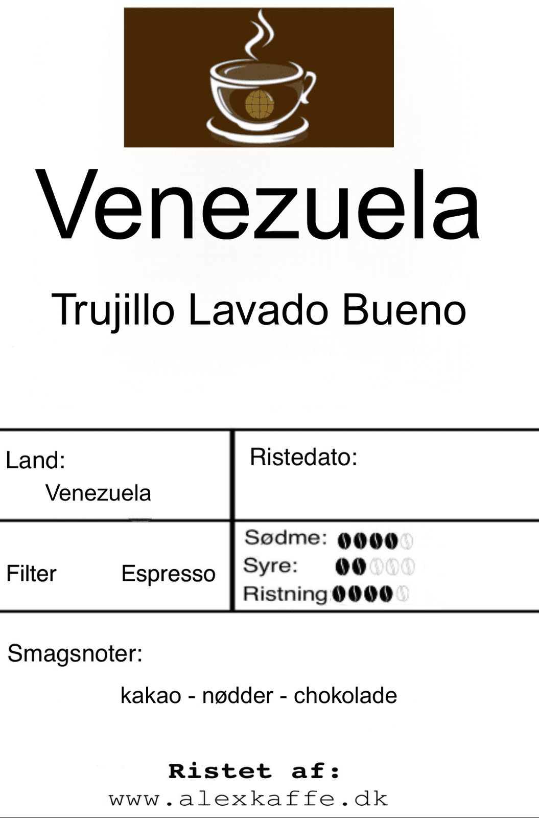 Venezuela Trujillo Lavado Espresso