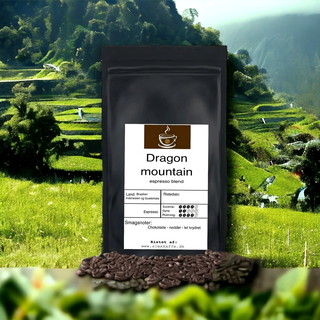 Dragon Mountain med kaffebønneskalaer