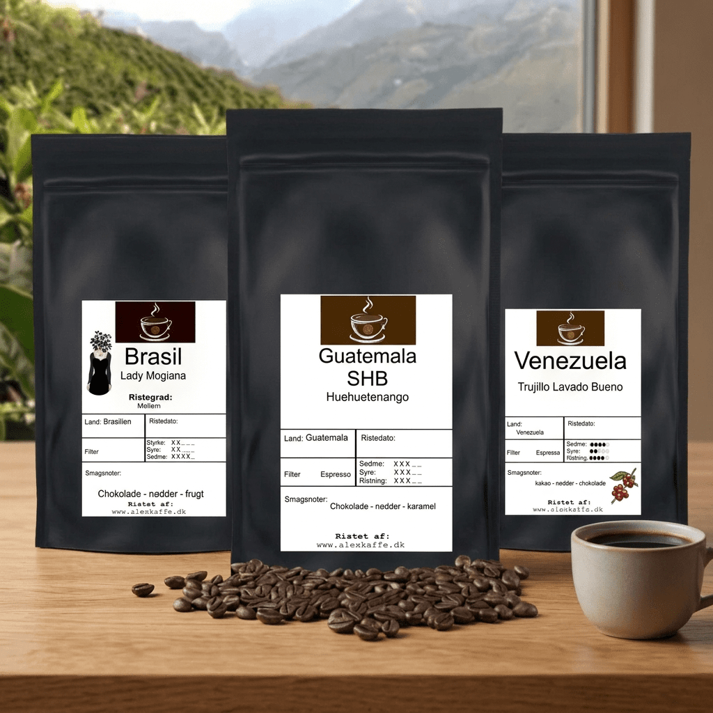 Smagepakke filterkaffe – 3 mellemristede single origins
