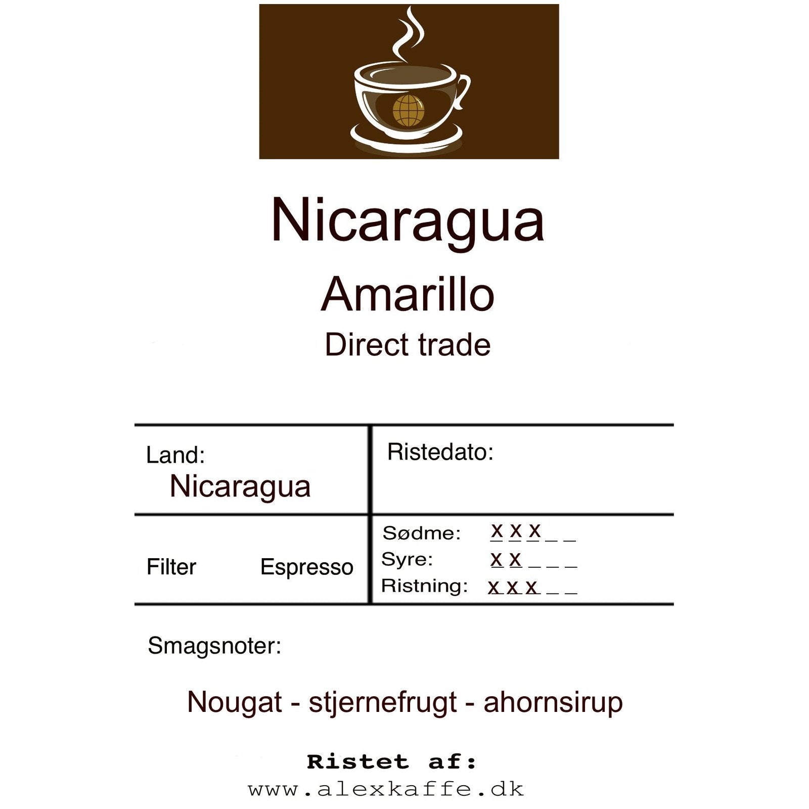 Nicaragua Amarillo direct trade Filter